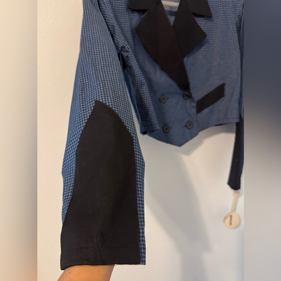 Vintage Banjo Jacket Western Rodeo Houndstooth Cropped Deadstock Size Large - Picture 3 of 11